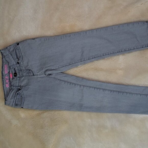 Children's Place Straight Skinny Girls Denim Jeans Gray Size 6 - Picture 5 of 12